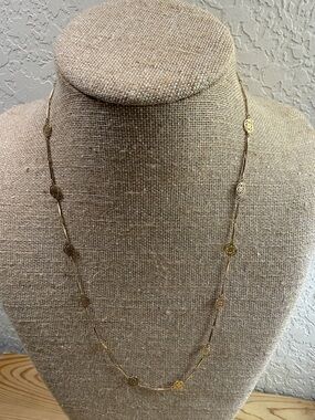 Avon Gold Filigree Station Long Necklace
